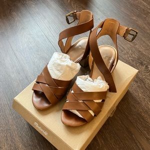 Madewell woven strap heeled sandals